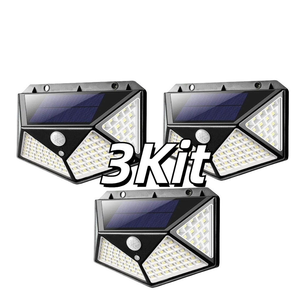 1/2/3 Unidades Luminárias Solares Impermeáveis Prova De Chuva 100 Led Sensor Courtyard Light Promoção