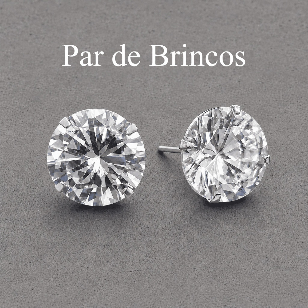 Brinco Masculino Prata 925 Legítima Ponto de Luz Diamante Sintético Zircônia