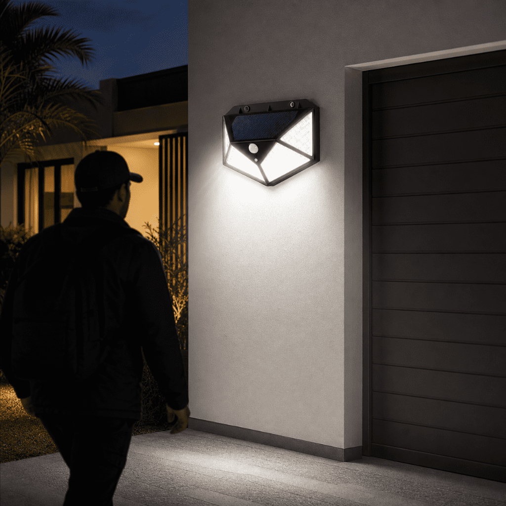 1/2/3 Unidades Luminárias Solares Impermeáveis Prova De Chuva 100 Led Sensor Courtyard Light Promoção